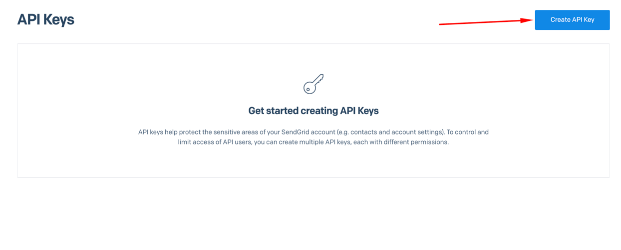 creating api key of SendGrid for WordPress,