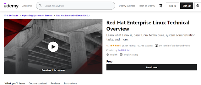 best free course to learn Redhat Linux