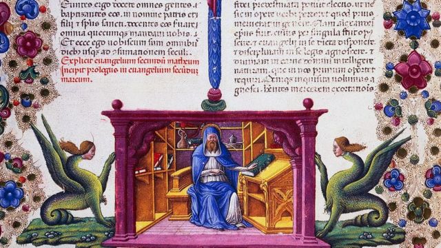 Una copia ilustrada de la Biblia en latín