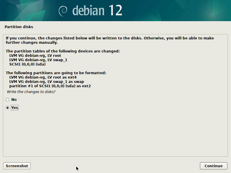 debian write changes to disk