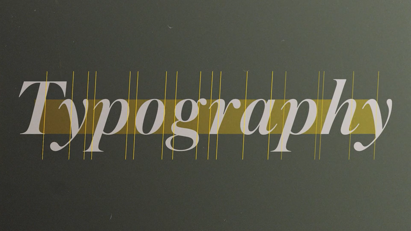 Text that says typography. It comes from lesson 2 of david carson's masterclass