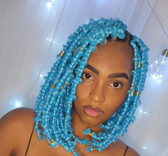 blue butterfly box braids