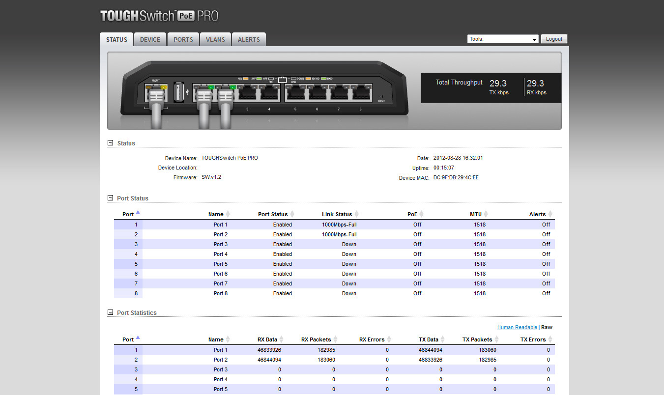 Ubiquiti  TOUCHSwitch  PoE  коммутатор