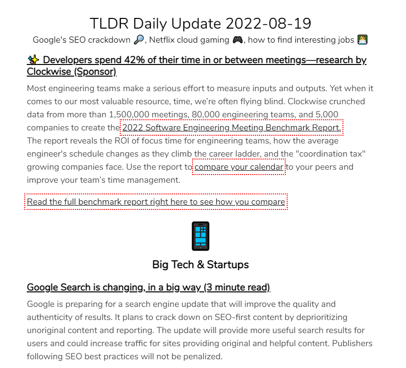TLDR Update newsletter