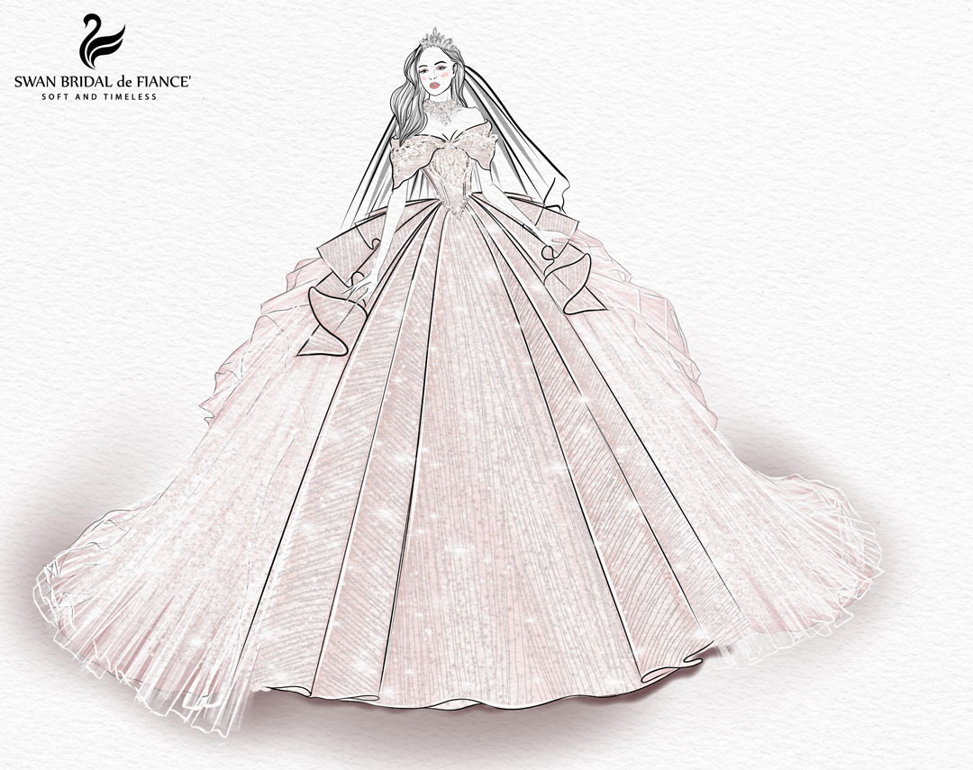 06 cô dâu được lựa chọn được Thiết kế riêng 01 chiếc váy cưới cao cấp nhất dòng THE SWAN