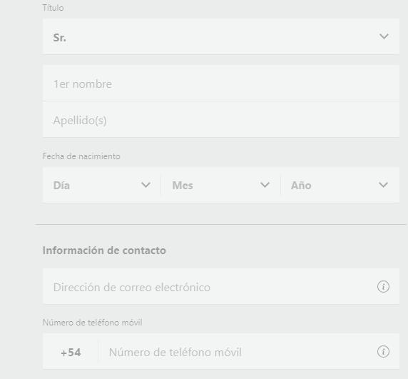 paso 1 de como registrarse en bet365 formulario de datos personales