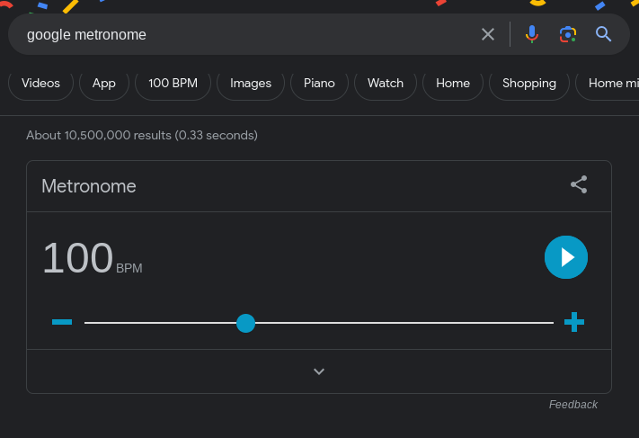 Aktifkan alat metronome di Google