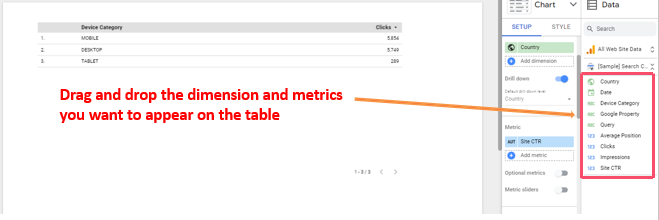 seo data studio template: add tables 2