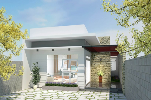 Một mẫu nhà ống 1 tầng đẹp 5x20m.