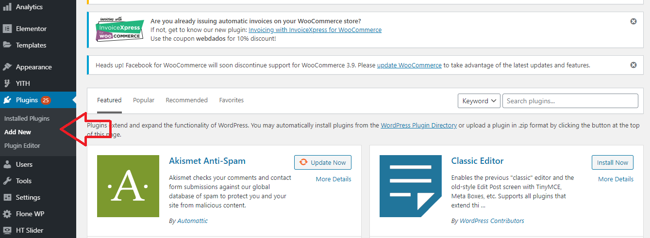 Add new WordPress plugin