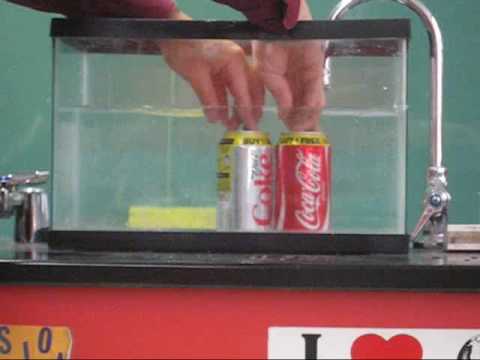 Image result for coke vs diet coke density