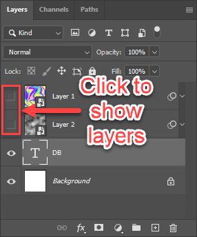 Click empty squares to show the layers again