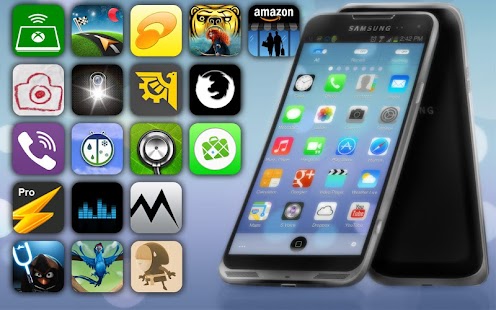 Download iPhone 5S/iOS7 Theme Go Lanchr apk