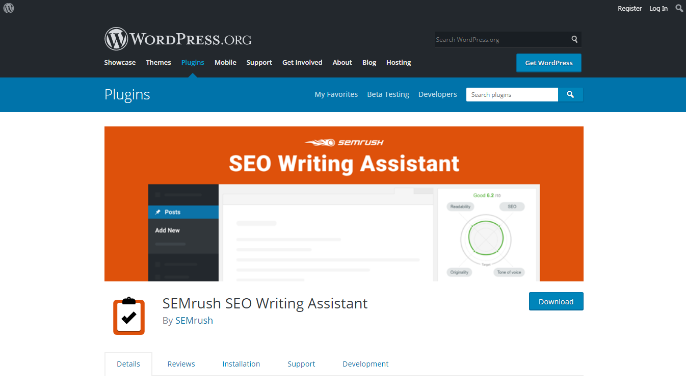 SEMrush SEO Writing Assistant WordPress Plugin