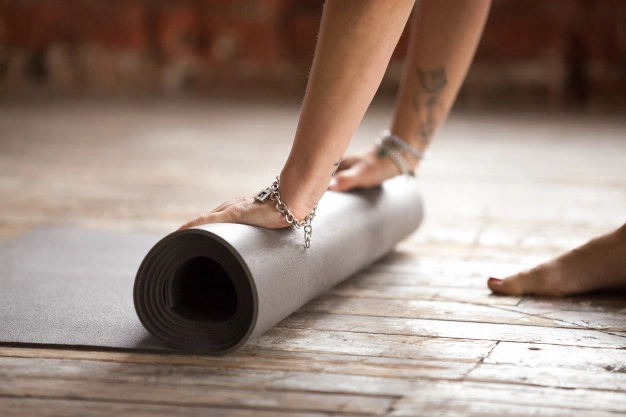 Yoga mats can be made from a variety of materials.