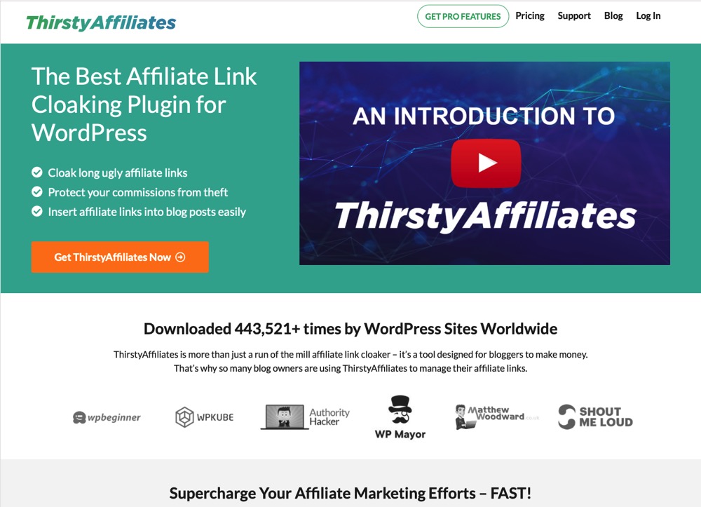 Thirsty Affiliates is another great affiliate marketing tool that will make your life so much easier!