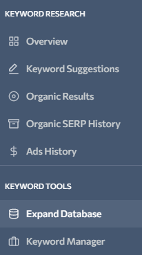 keyword research feature for SEO