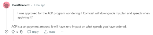 An Xfinity customer wonders if the program will change their plan selection.