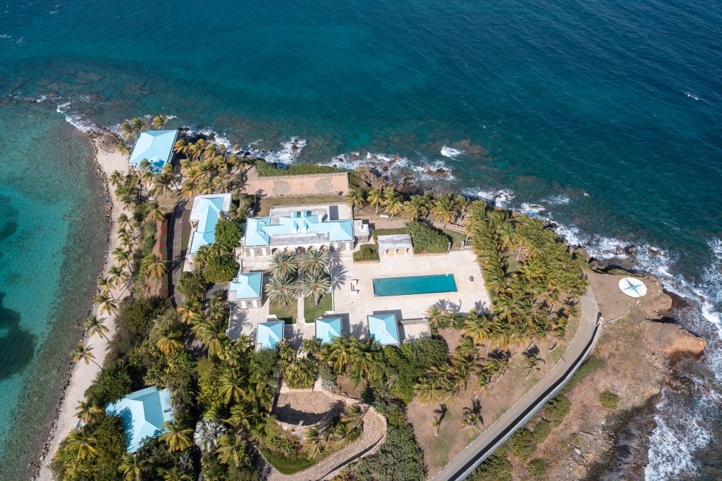 This photo taken December 4, 2021 show the sprawling compound on the island owned be Jeffrey Epstein. 
