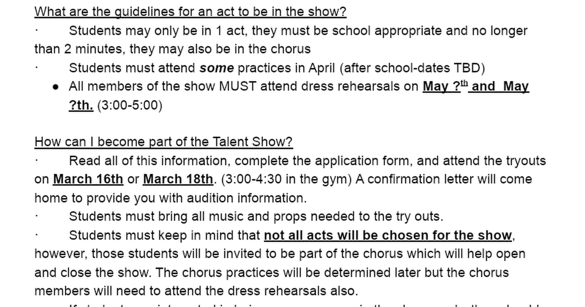 Talent Show 2020May