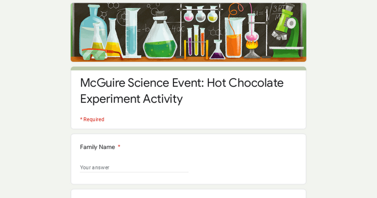 McGuire Science Event: Hot Chocolate Experiment Activity