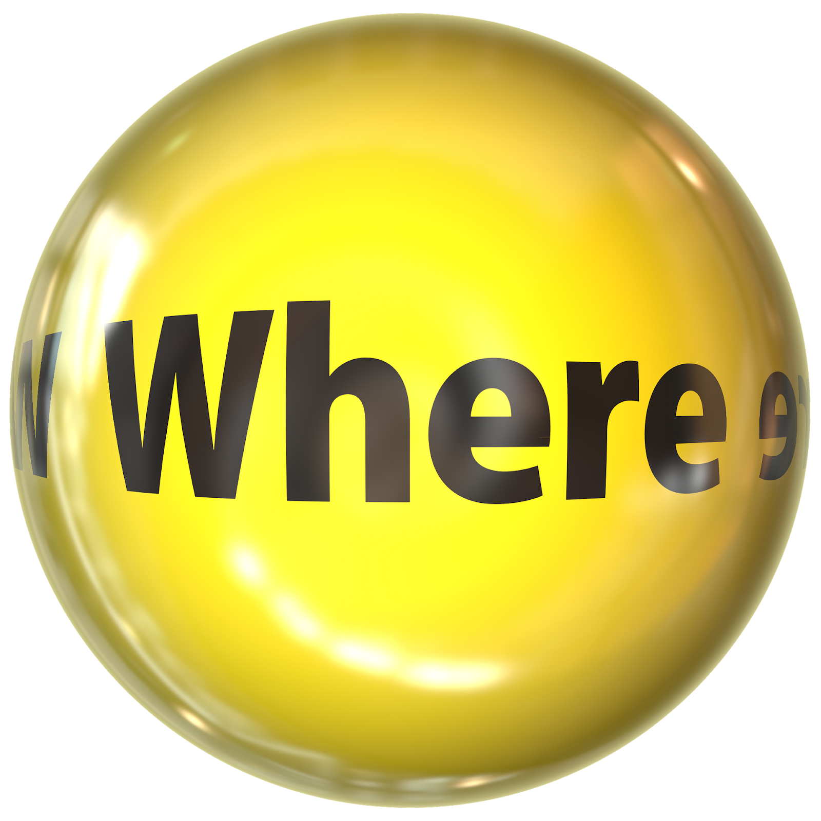 Where written on a clear ball