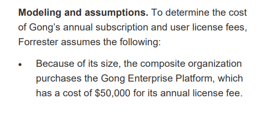 Forrester report on Gong pricing