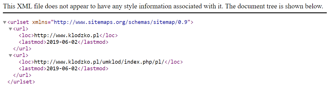 sitemap xml