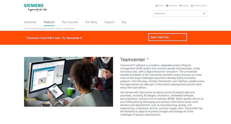 Teamcenter Siemens : Meilleur logiciel PLM 