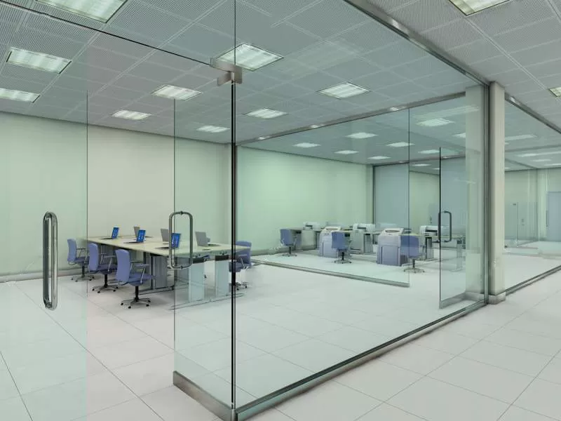 Soundproof partition walls - double glazed glass works wonders by significantly reducing outside noise. Source: timetech