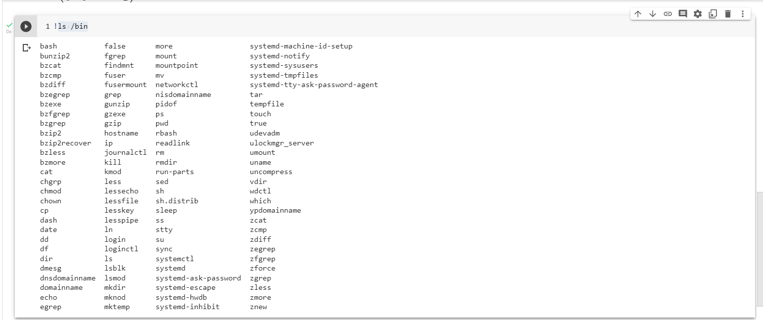 Execute Linux Commands on Google Colab