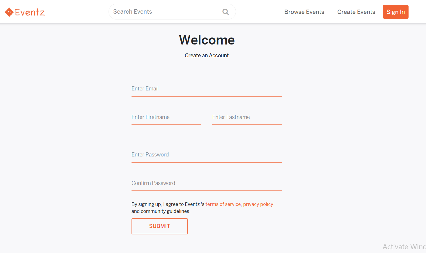 Eventz Registration