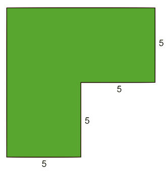 (Some sides of this figure are not labeled, but you should be able to figure out the lengths. Draw the figure and the dimensions on a piece of scratch paper and solve.)