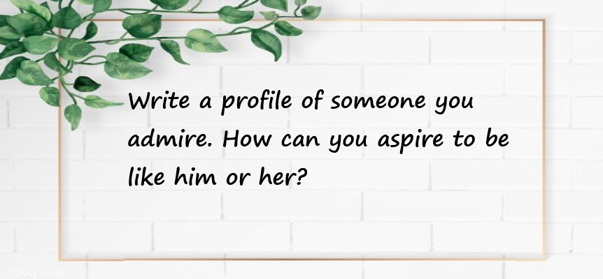 Write a profile of someone you admire. How can you aspire to be like him or her?
