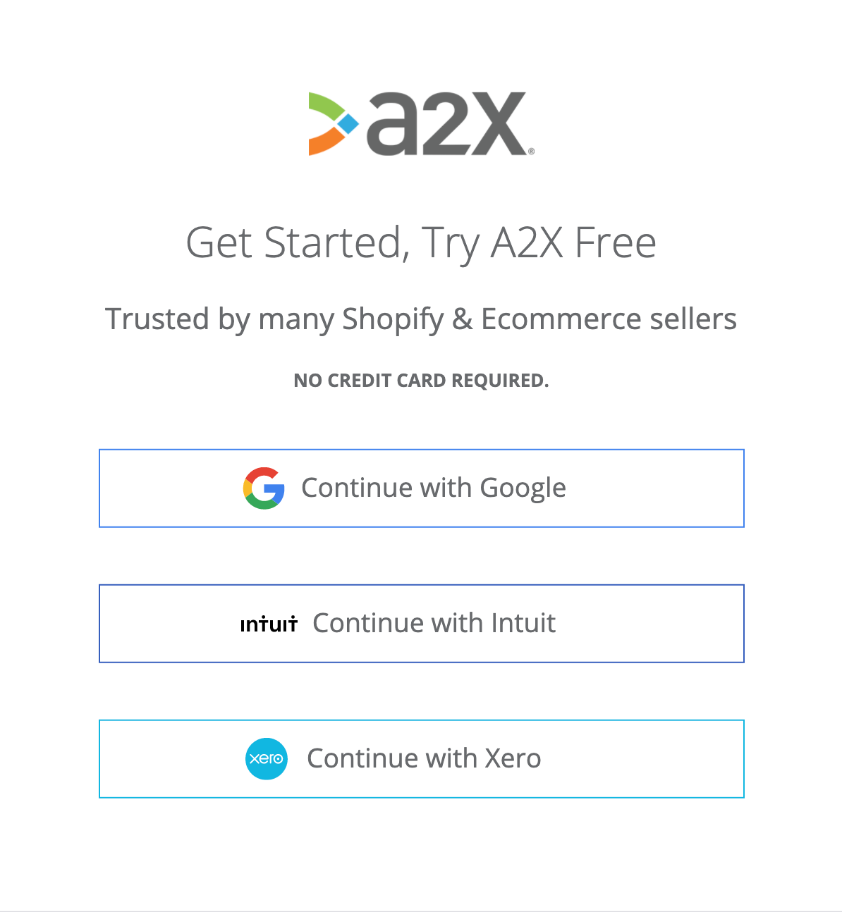 A2X Sign up step