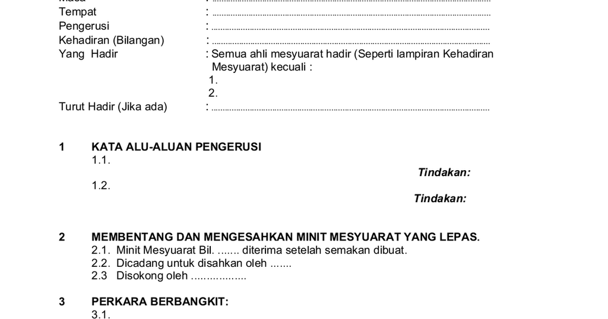 Borang PK 07 3 CONTOH FORMAT MINIT MESYUARAT.doc - Google 