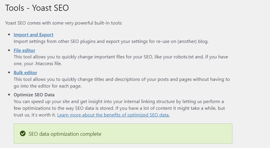 Tools Setting Yoast SEO