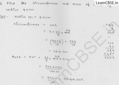 RD-Sharma-class 10-maths-Solutions-chapter 15-Areas related to Circles- Exercise 15.1-Question-1