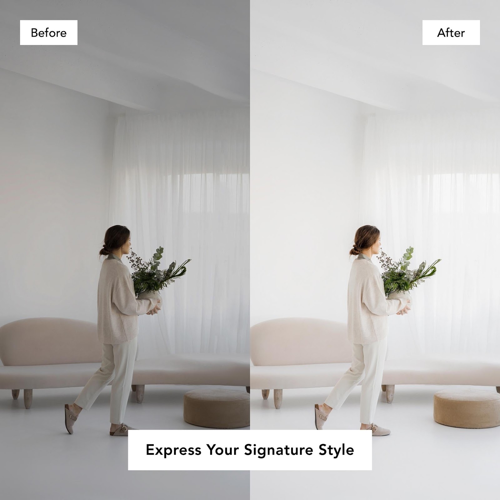 bright & airy flourish presets cover grid before after