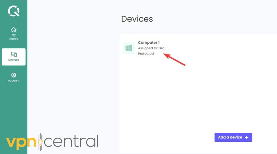 Devices protected by Qustodio