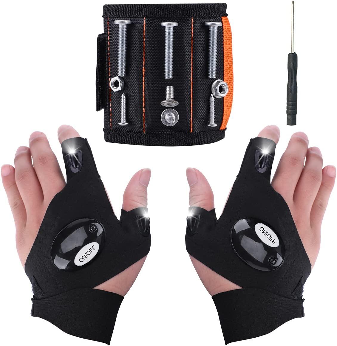 flashlight gloves- Magnetic wristband LED