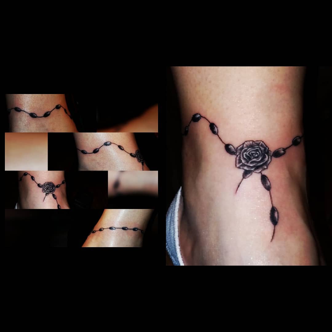 Ankle Rosary tattoos 