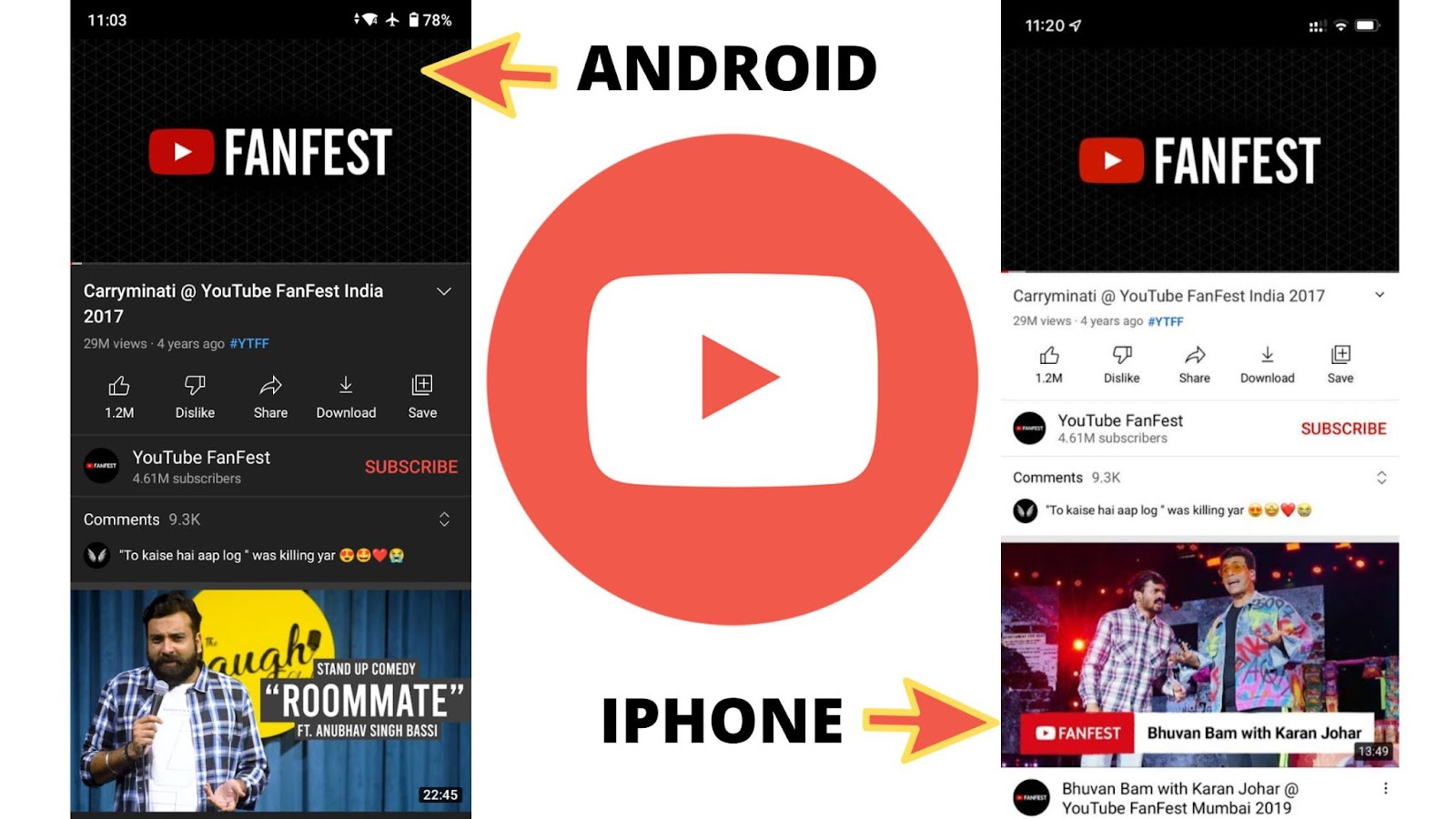 Youtube iPhone or android video