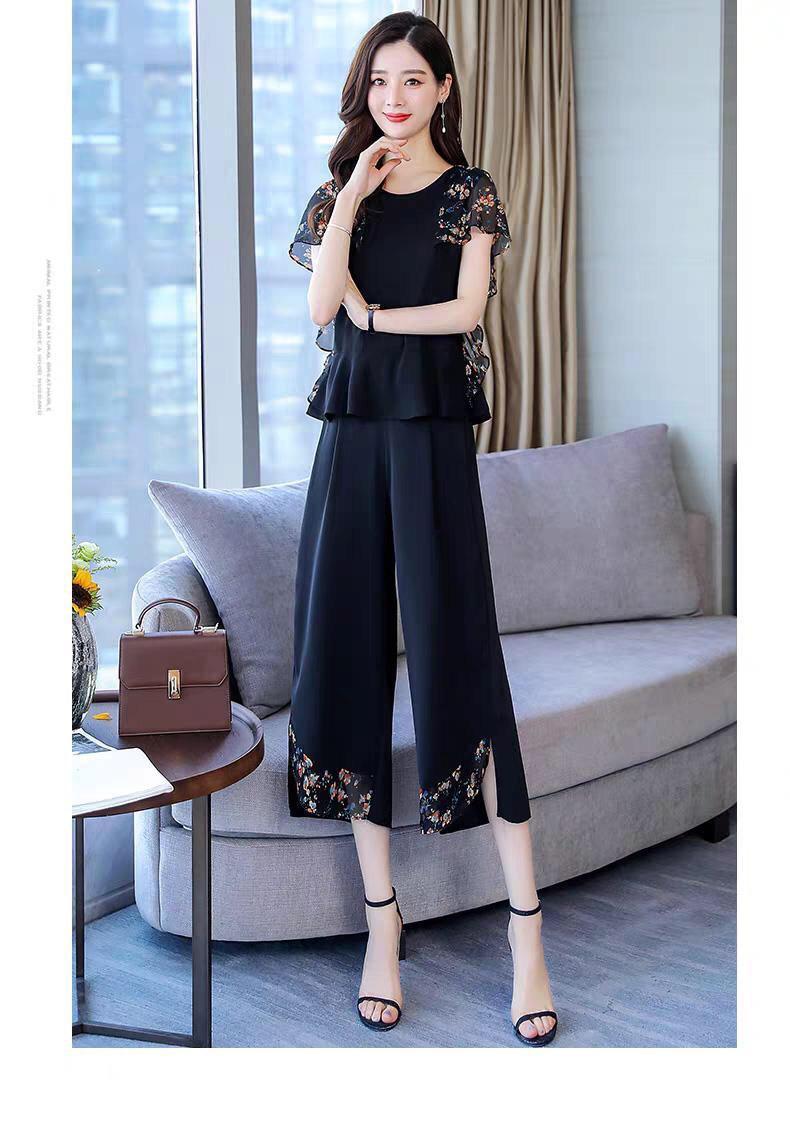 Set bộ áo peplum phối hoa HN634