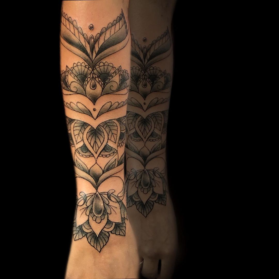 grey mandala tattoo