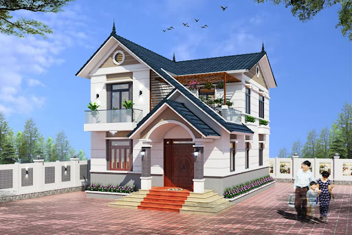 Mẫu nhà mái thái 2 tầng siêu đẹp với quy mô 8x4m. 