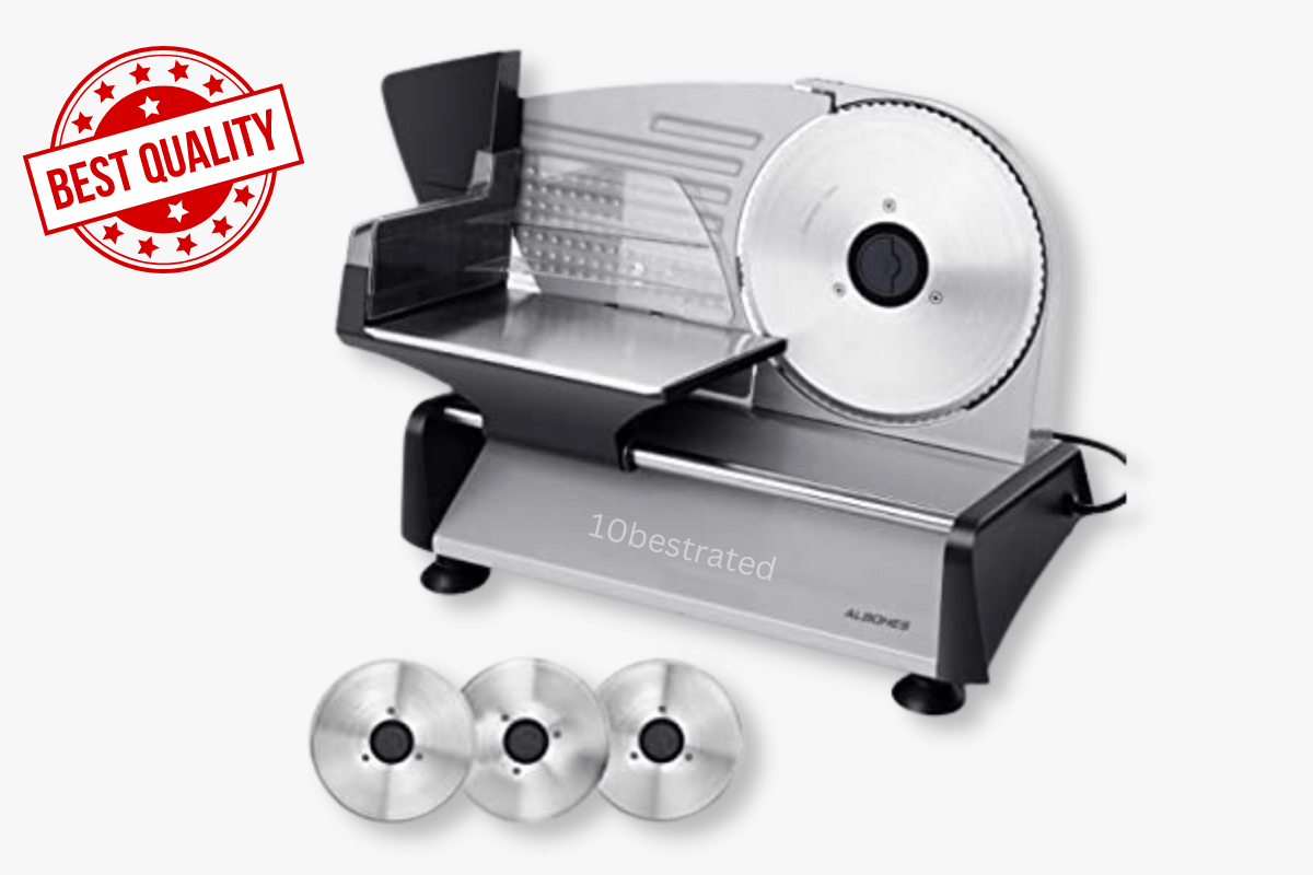 ALBOHES 150W Professional Slicer Machine with 3 Stainless Steel Blades