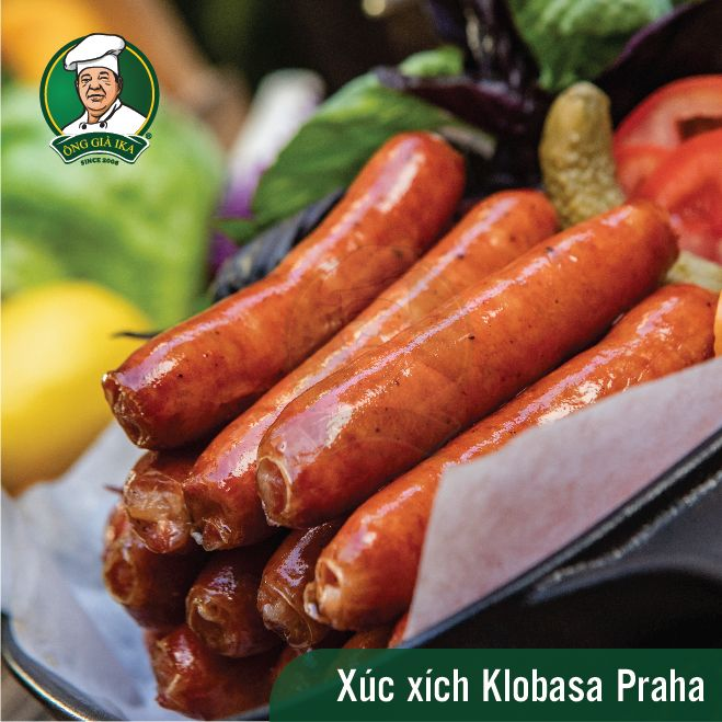 Xúc xích Klobasa Praha IKA được tẩm ướp thêm gia vị hạt dổi vùng Tây Bắc