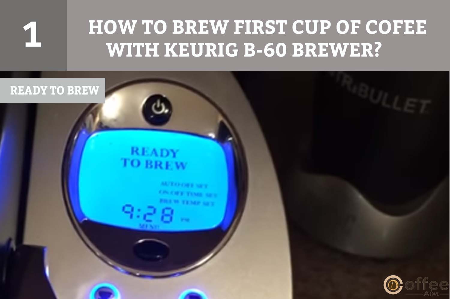 When your Keurig B-60 is ready to brew, the LCD control center will display "READY TO BREW," indicating that you can start making your coffee.