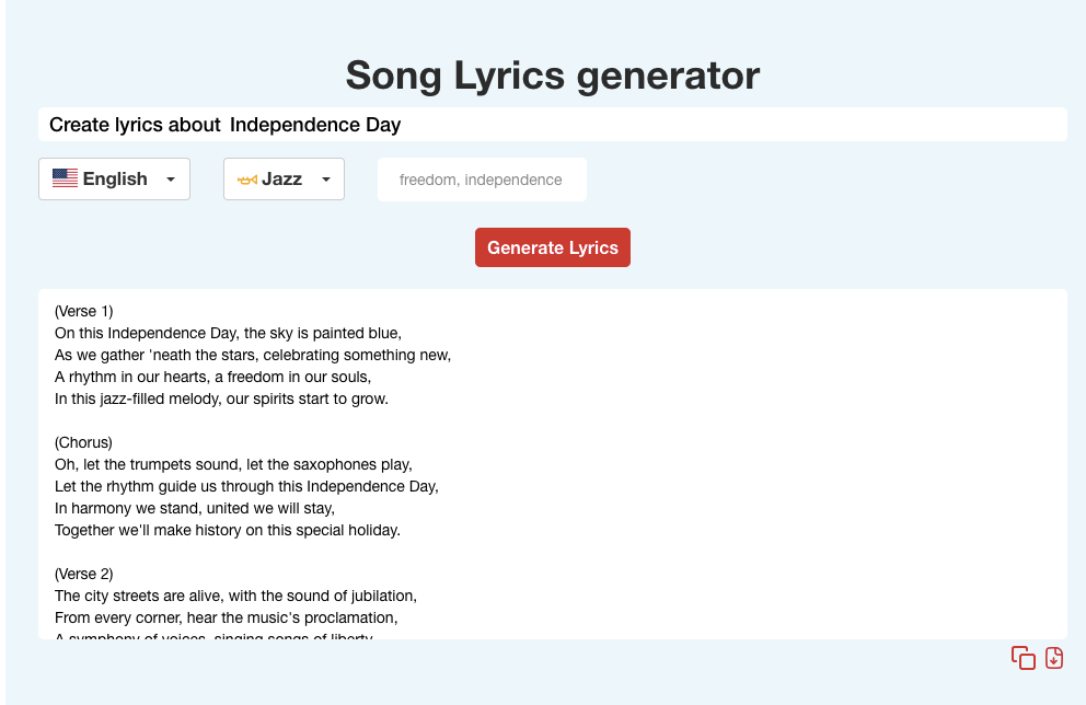 Paraphrasingtool.ai's Song Lyrics Generator: A Tool for Writing Original and Creative Songs 8